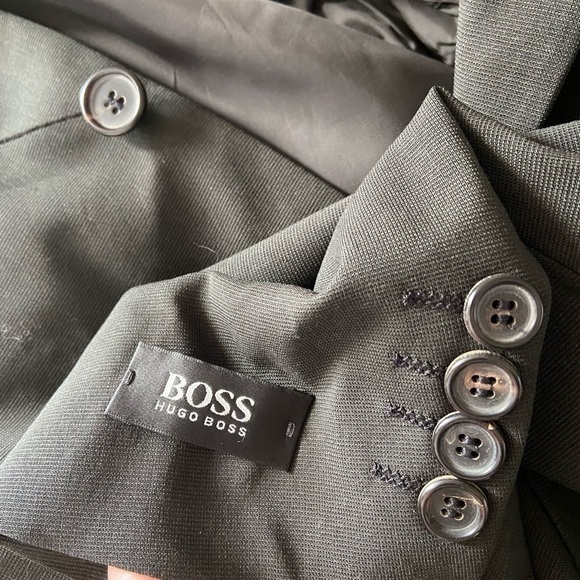 Men! NWT Hugo Boss Einstein Omega Wool Blazer Sports Coat Jacket Dark size 44T - Picture 5 of 8